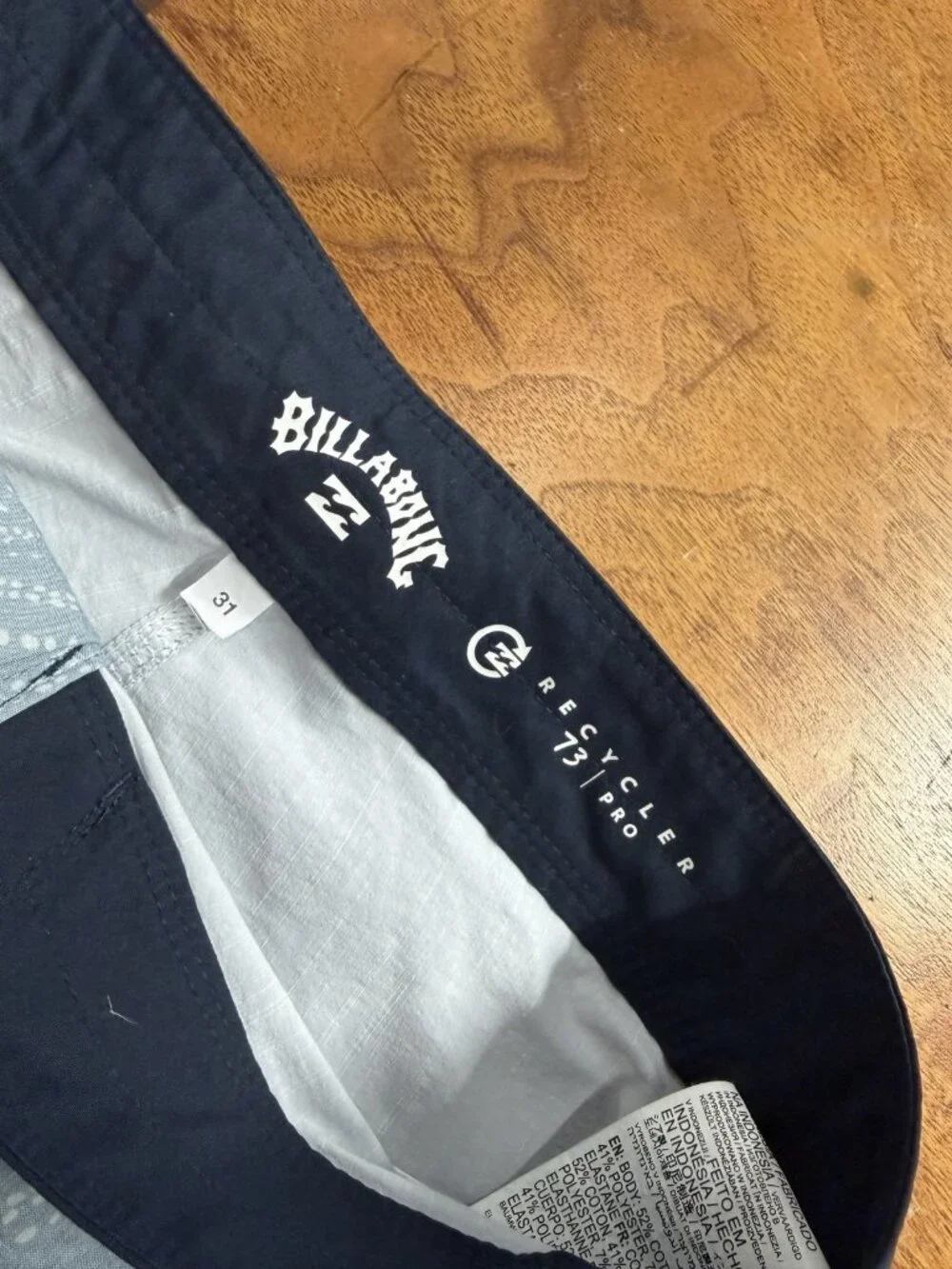 Billabong 73 Pro Men's 31 (31x10.5)‎ Blue Boardshort Swim Trunks Hybrid Recycler